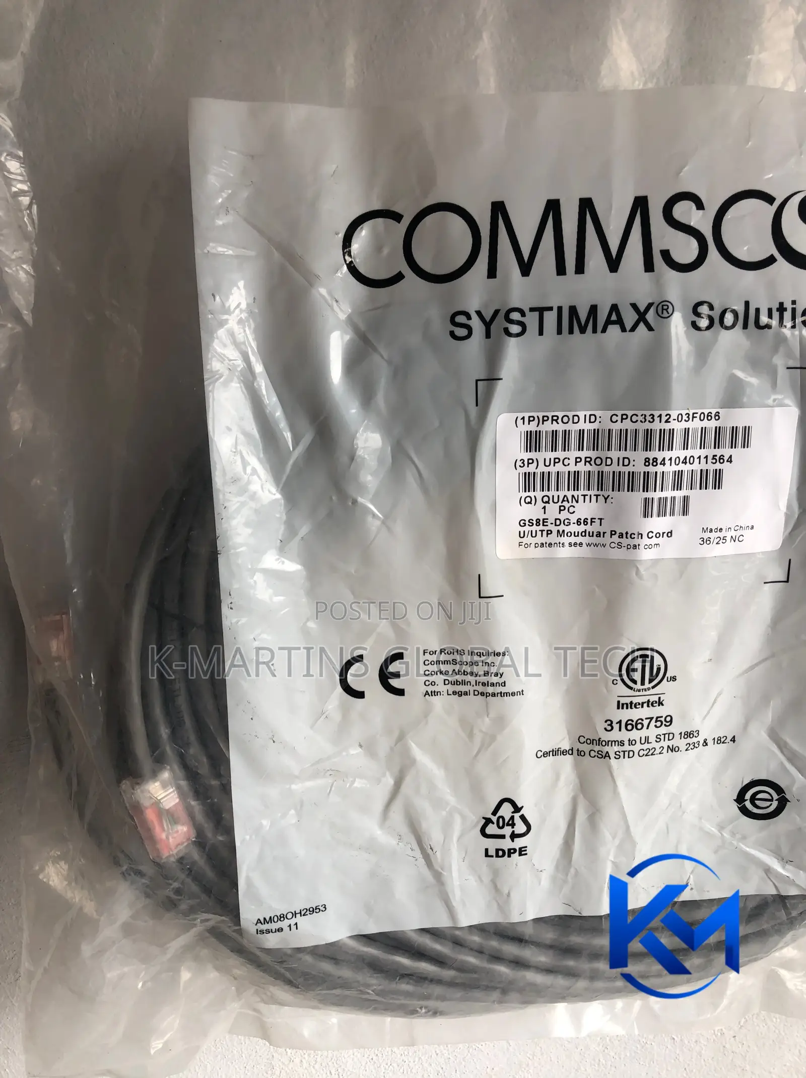 CommScope Cat6 Patch Cord 1m/3m/5m/10m/20m RJ45 Ethernet Network Cable