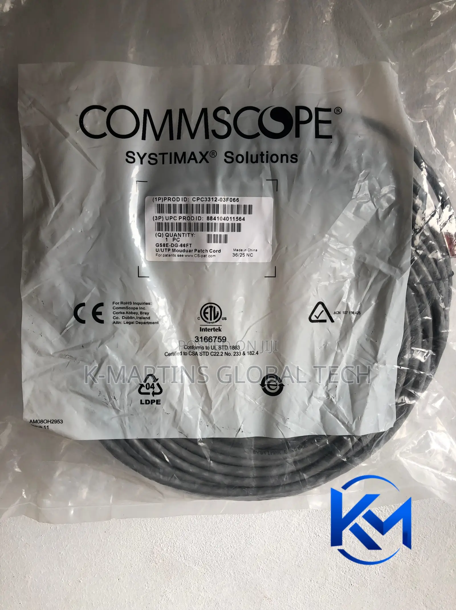 CommScope Cat6 Patch Cord 1m/3m/5m/10m/20m RJ45 Ethernet Network Cable