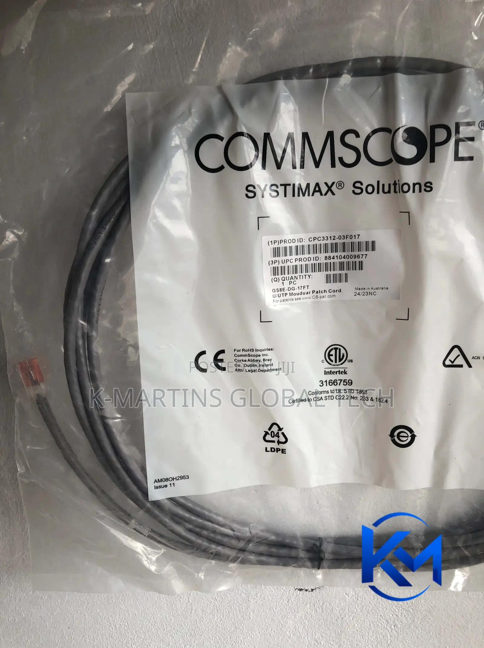 CommScope Cat6 Patch Cord 1m/3m/5m/10m/20m RJ45 Ethernet Network Cable