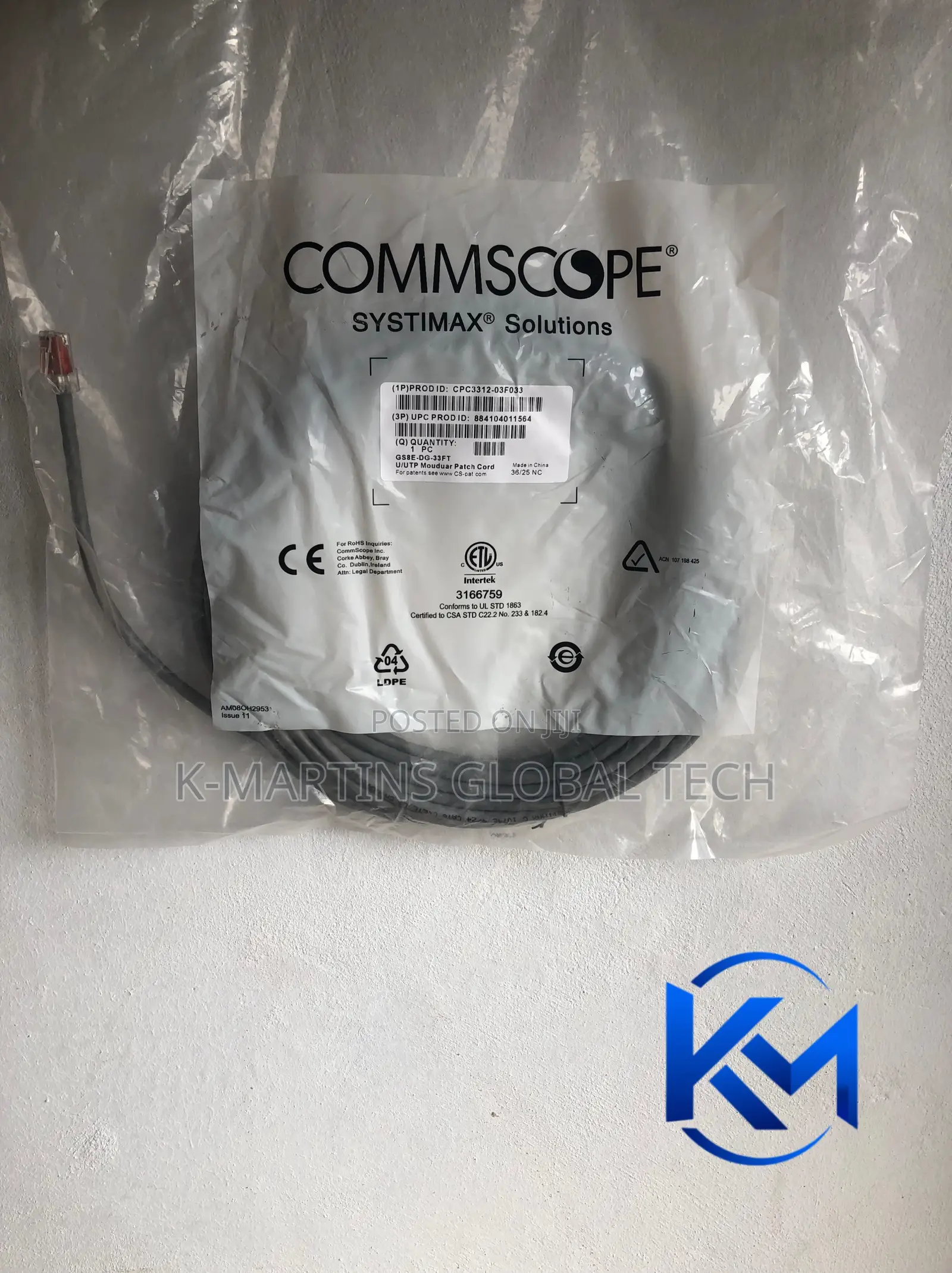 CommScope Cat6 Patch Cord 1m/3m/5m/10m/20m RJ45 Ethernet Network Cable