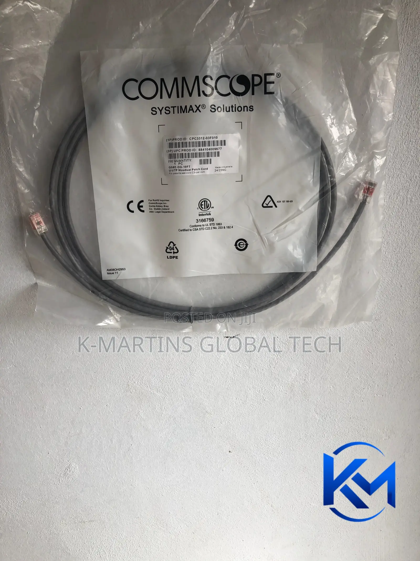 CommScope Cat6 Patch Cord 1m/3m/5m/10m/20m RJ45 Ethernet Network Cable