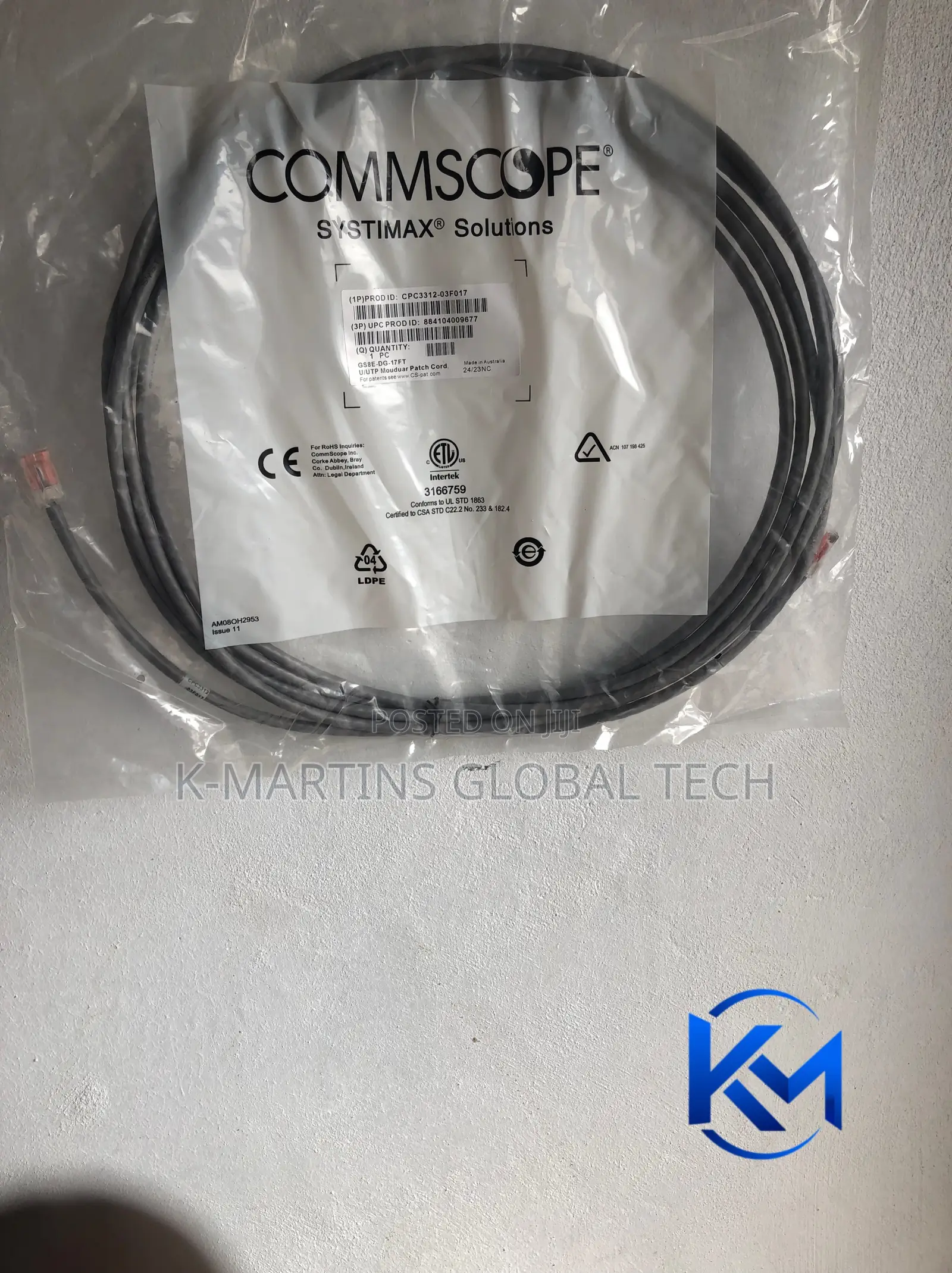 CommScope Cat6 Patch Cord 1m/3m/5m/10m/20m RJ45 Ethernet Network Cable