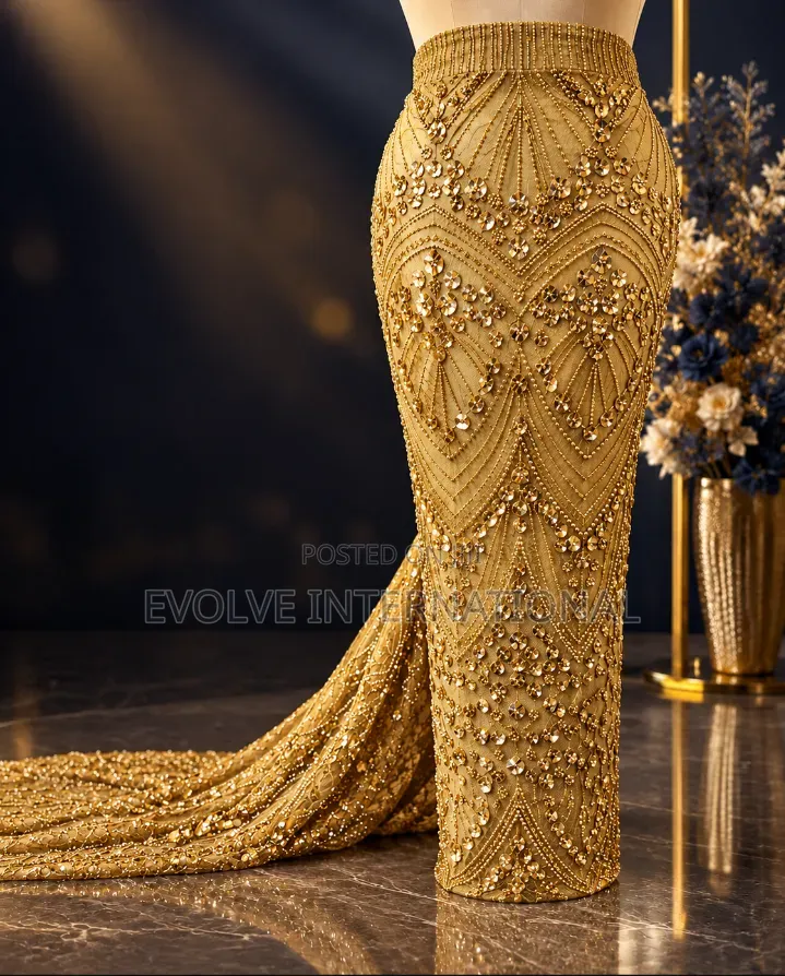Golden Beaded Lace