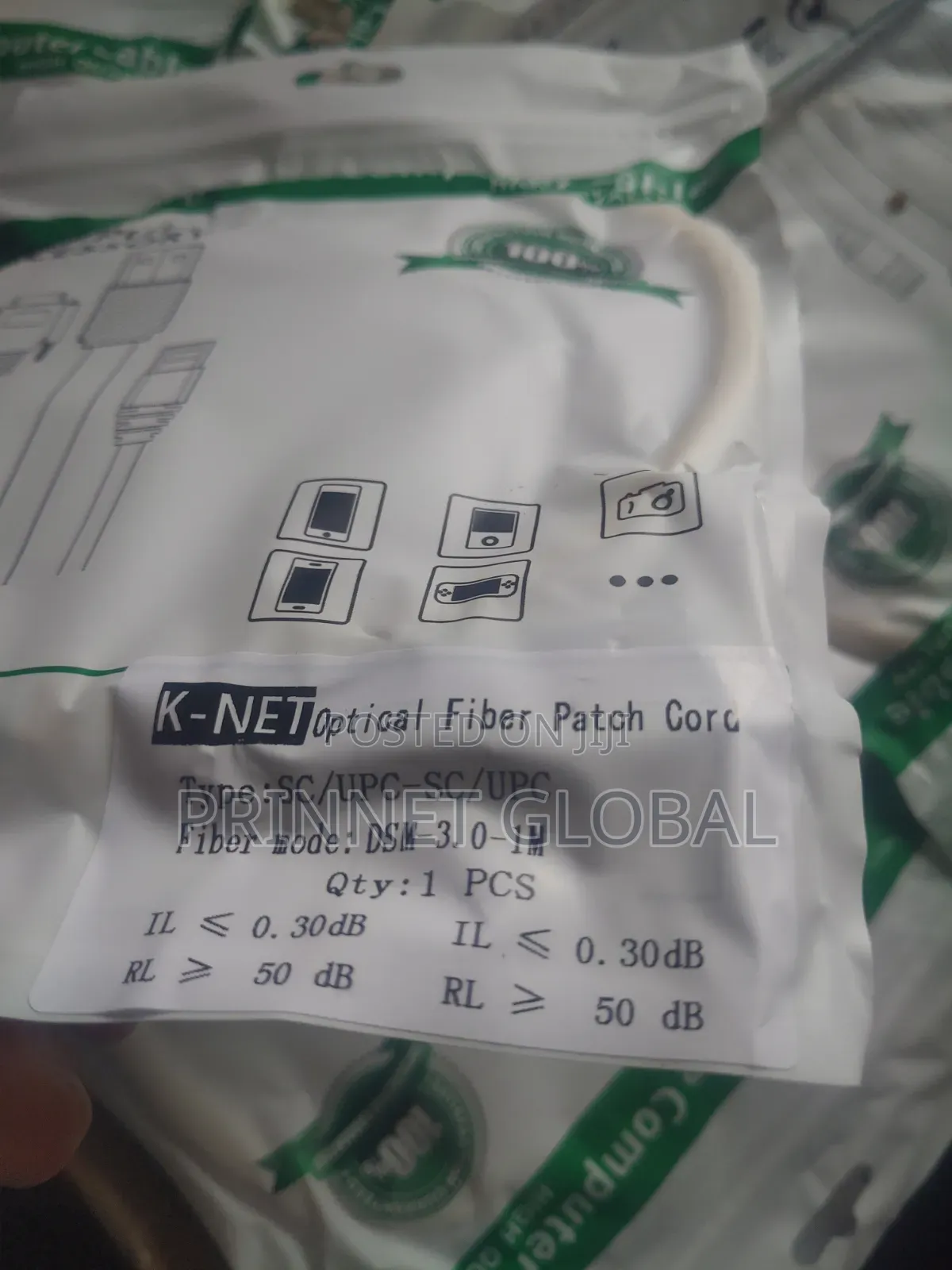 1m Fibre Optic Patch Cord Single Mode SM SC-SC