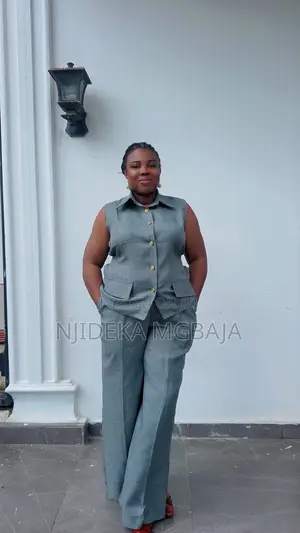 Gray 2 Piece Trouser Set