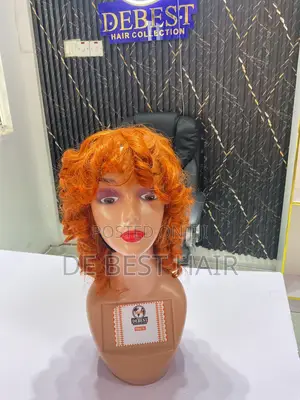 100% Human Hair Celebrity Fringe Wig 14 Inches Ginger Color