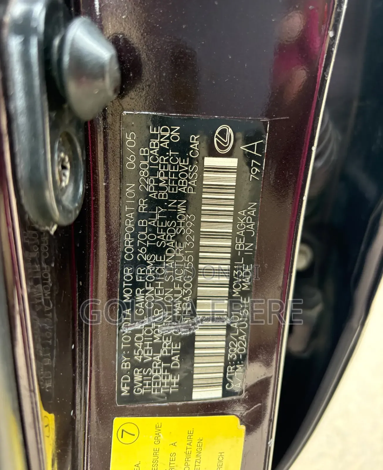 Lexus ES 2005 Red