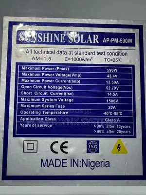 Sunshine 590W Solar Panels