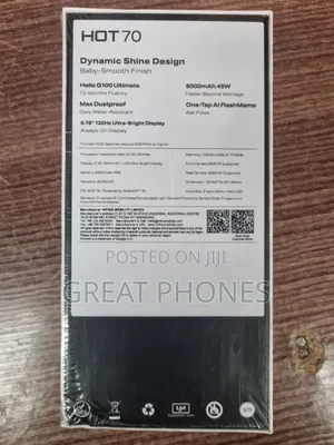 New Infinix Hot 70 128 GB Blue