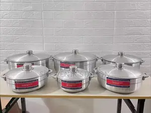 6 PCS Polished Aluminum Pot Set