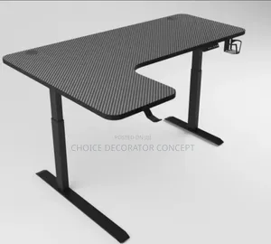 L-Shaped Electric Standing Desk – Carbon Fiber Ergonomic Table