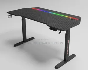 RGB Electric Height Adjustable Gaming Desk – Sit-Stand Table