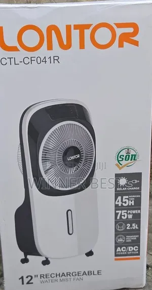 12 Inches Lontor Rechargeable Air Cooler Water Mist Fan
