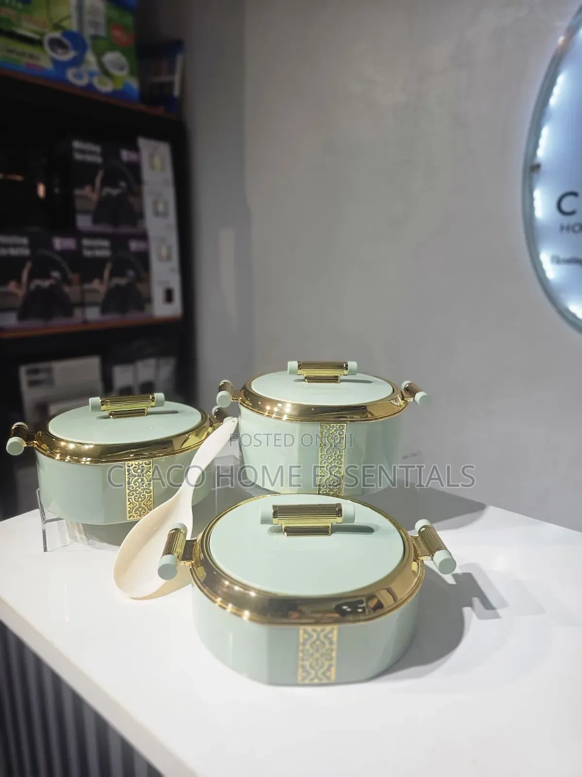 3-Piece Ceramic Casserole Dinner Set With Spoon