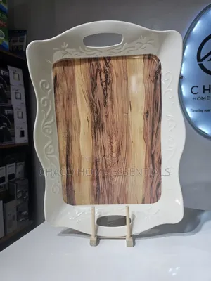 Serving Tray With Wood Pattern