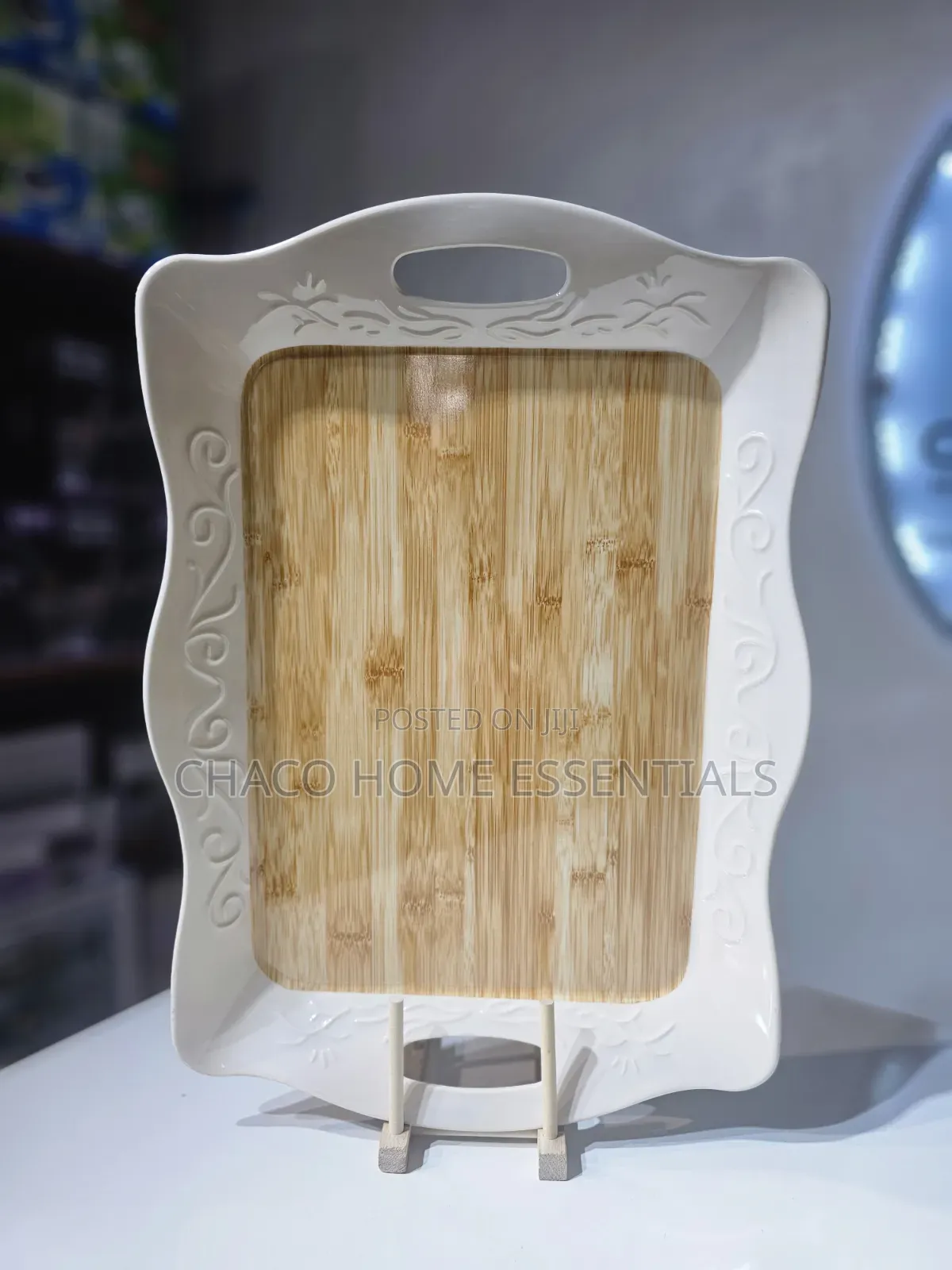 Serving Tray With Wood Pattern