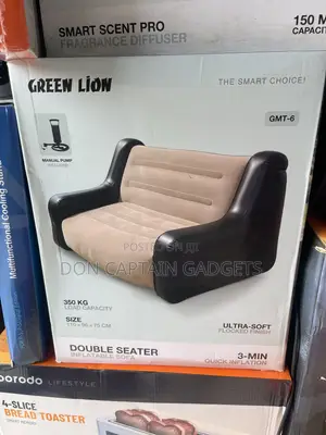 Green Lion Double Seater Inflatable Sofa