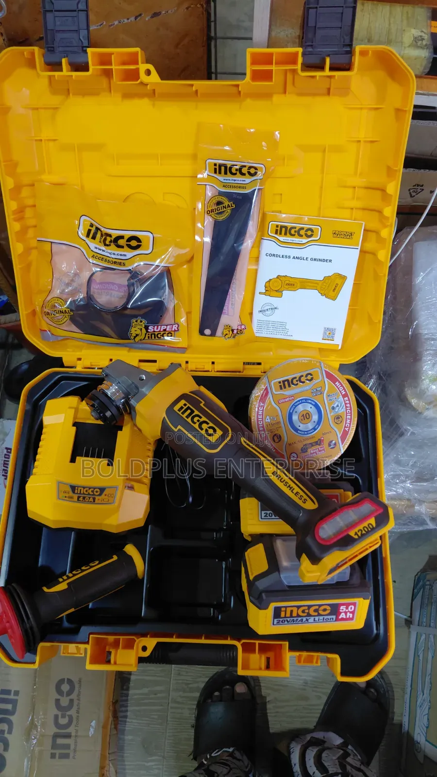 20v Ingco Cordless Angle Grinding Machine