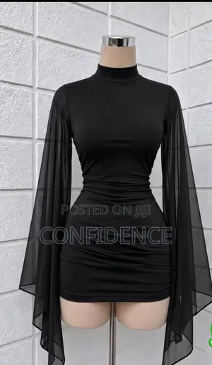 Y2k , High Neck Flowing Sleeve Dress, Suitable for Parties Dates