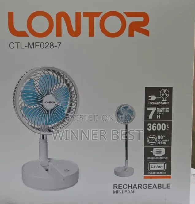 Lontor Rechargeable Foldable Standing Telescopic Stretchable Fan