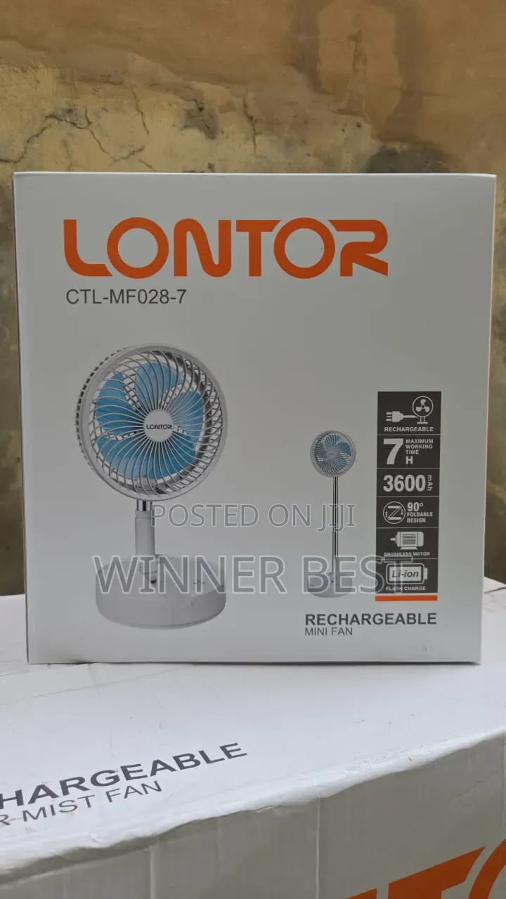 Lontor Rechargeable Foldable Standing Telescopic Stretchable Fan