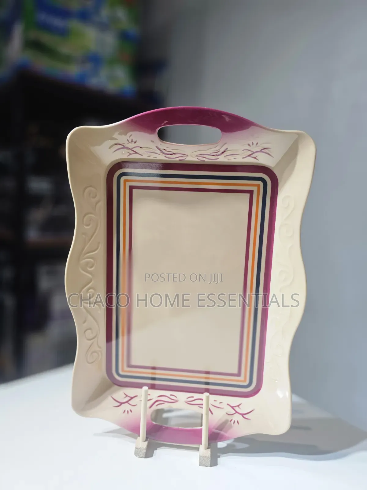 Durable Melamine / Ceramic Serving Tray With Handles