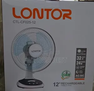 Lontor 12 Inches Rechargeable Table Fan
