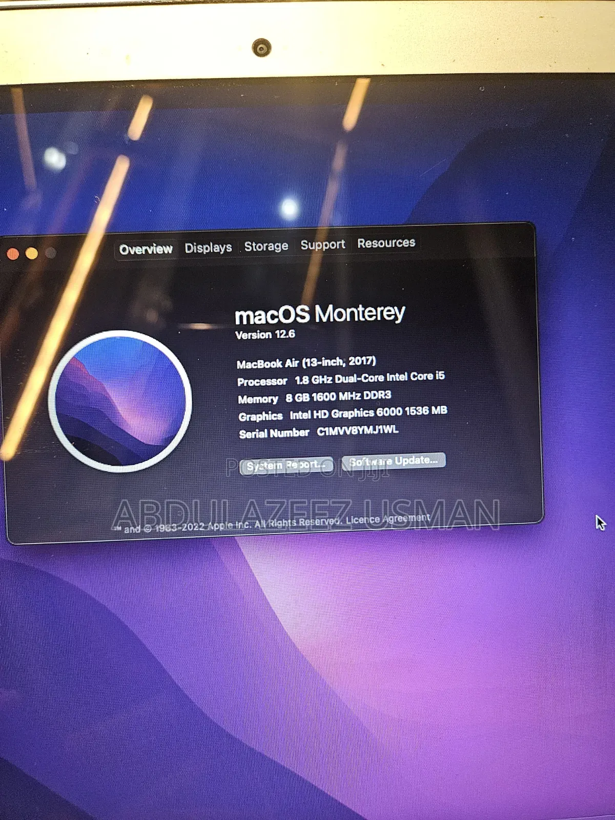 Laptop Apple MacBook 2017 8GB Intel Core i5 SSD 256GB