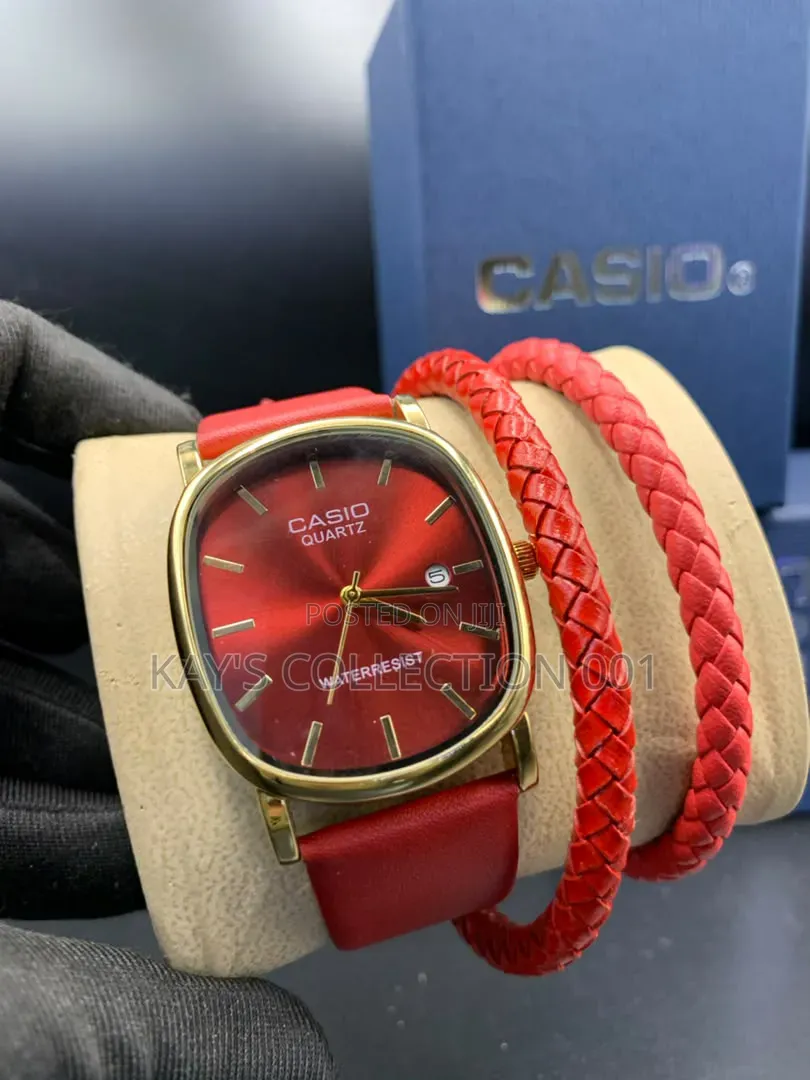 Casio Wrist Watch Leathers With Bracelet