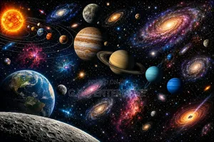 Custom Cosmic Galaxy Canvas Artwork Living Room ABUJA