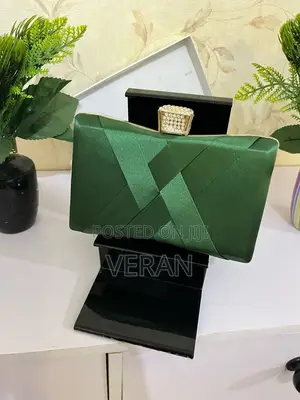 Emerald Woven Luxe Clutch