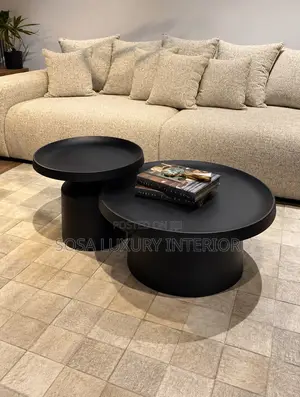 Premium Imported Luxury Black Round Centre Table Set