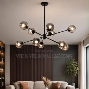 Modern 10-Light Sputnik Chandelier - For Living Room, Dining, Hotels