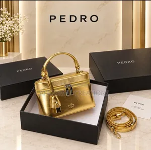 PEDRO Gold Shine Vanity Bag With Box