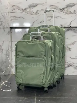 Premium Lightweight Fabric Luggage Set of 3 – USB Charging Waterproof