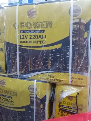 G Power Tubular Solar Battery 220amps 12v