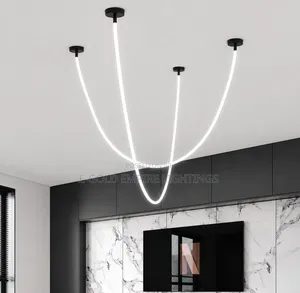 Modern LED Wave Pendant Light – Luxury Curved Hanging Ceiling Light