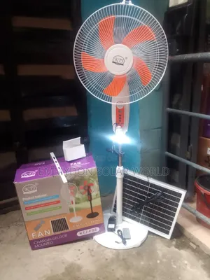KTJ Solar Fan 16 Inches AC/Dc White