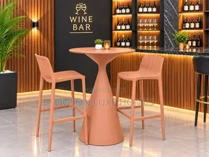 Original Plastic Bar Table( Metal Top) With 2 High Barstool