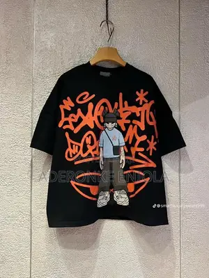 Graffiti Boyz Oversized Streetwear T-Shirt — Black /Orange