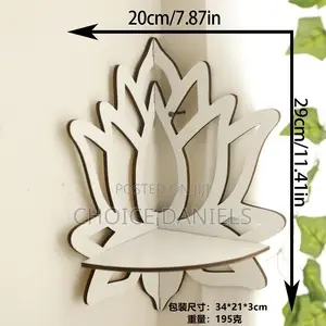 Wooden Wall-Mounted Corner Rack | Decorative Floating Shelf