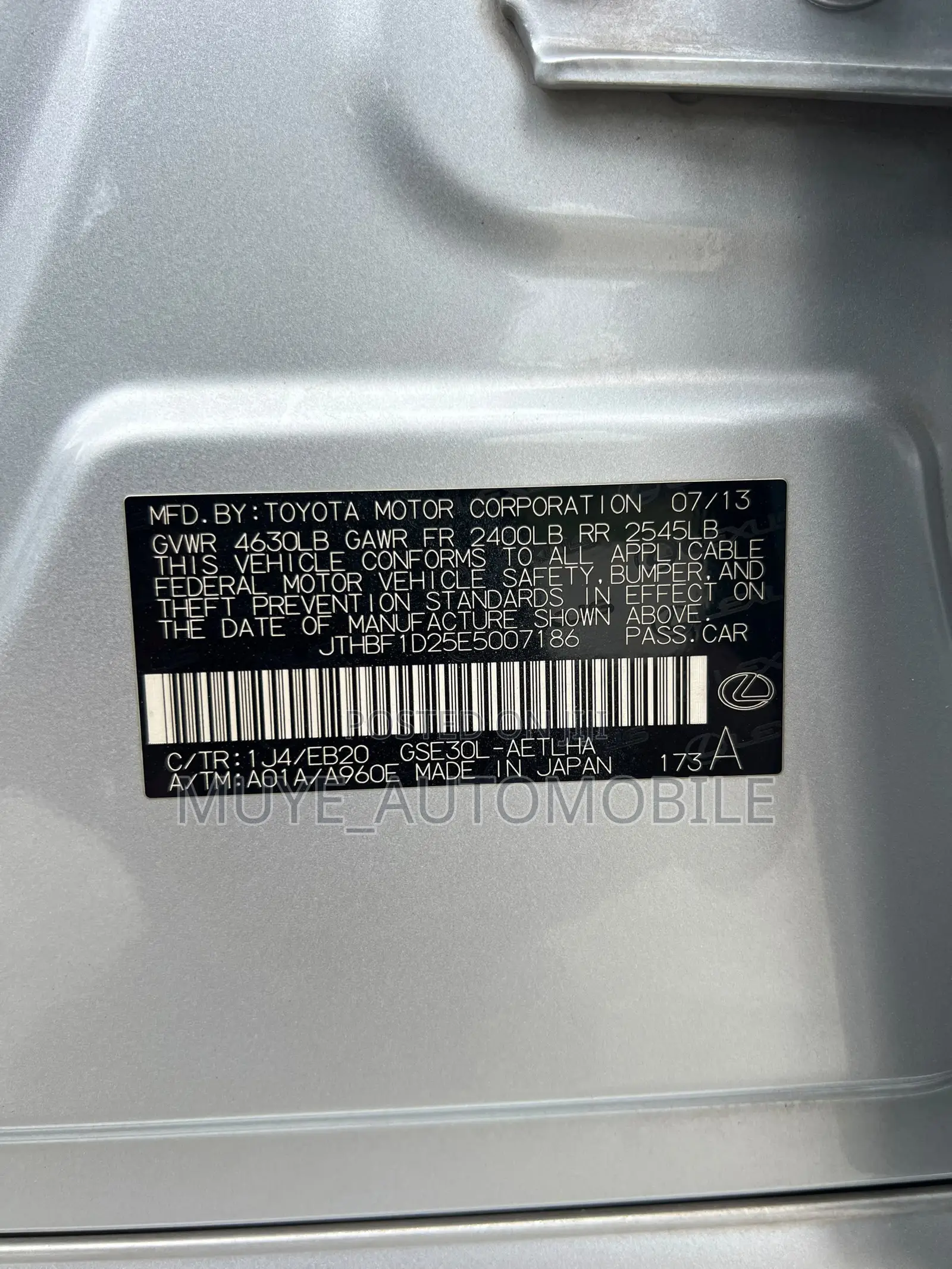 Lexus IS 250 2015 Silver