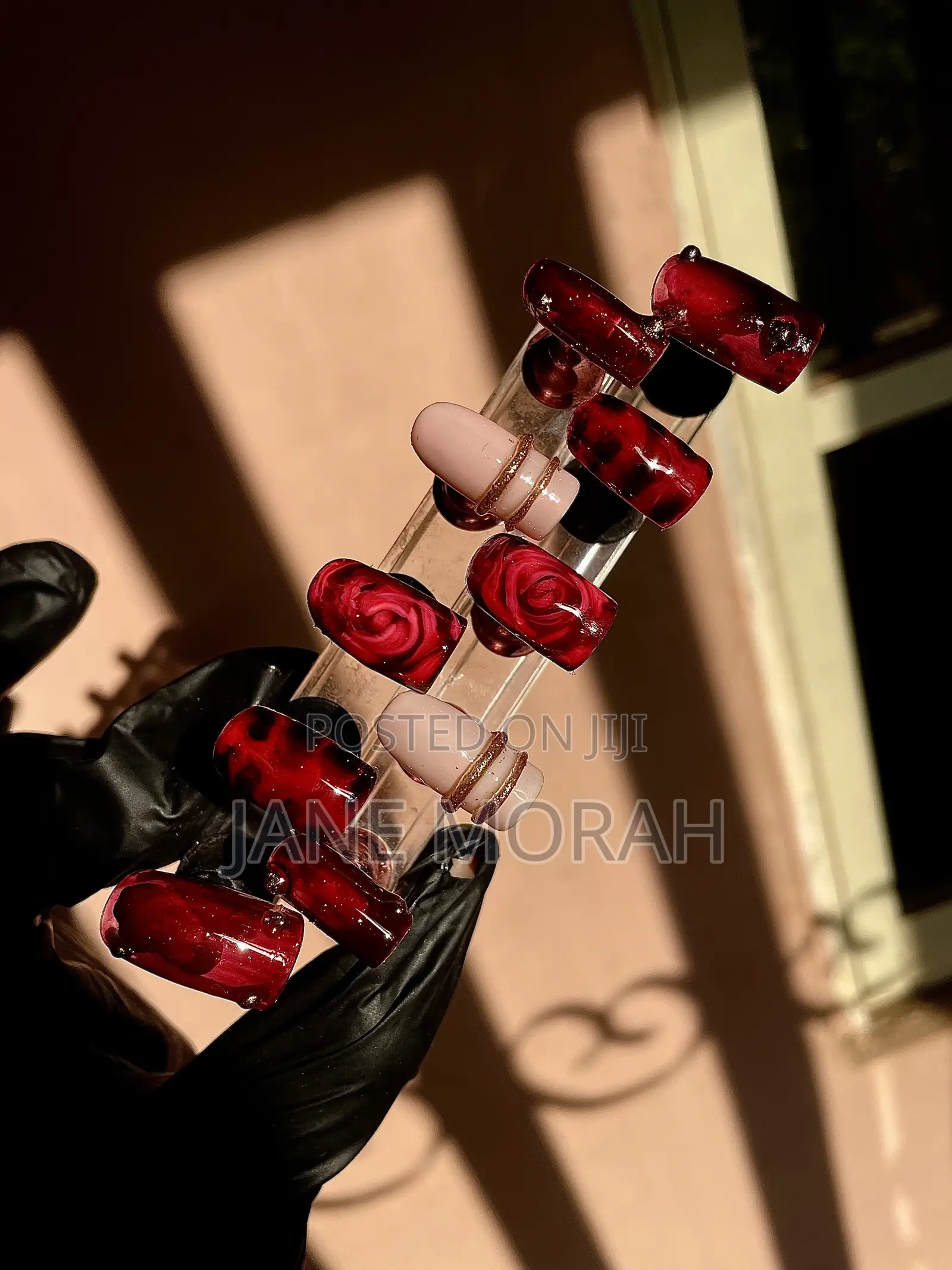 Red Classy Gel X Press on Nail