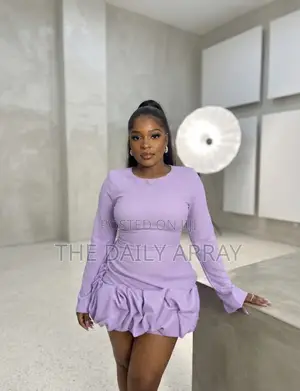 Lilac Ruched Mini Dress