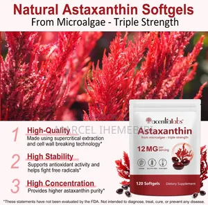 Astaxanthin 12mg Anti-Oxidant, Anti-Aging, Kidney Health