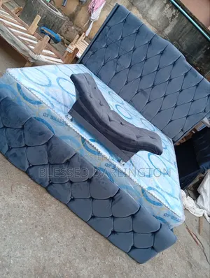 6/6 Quality Grey Colour Paded Bed Frame