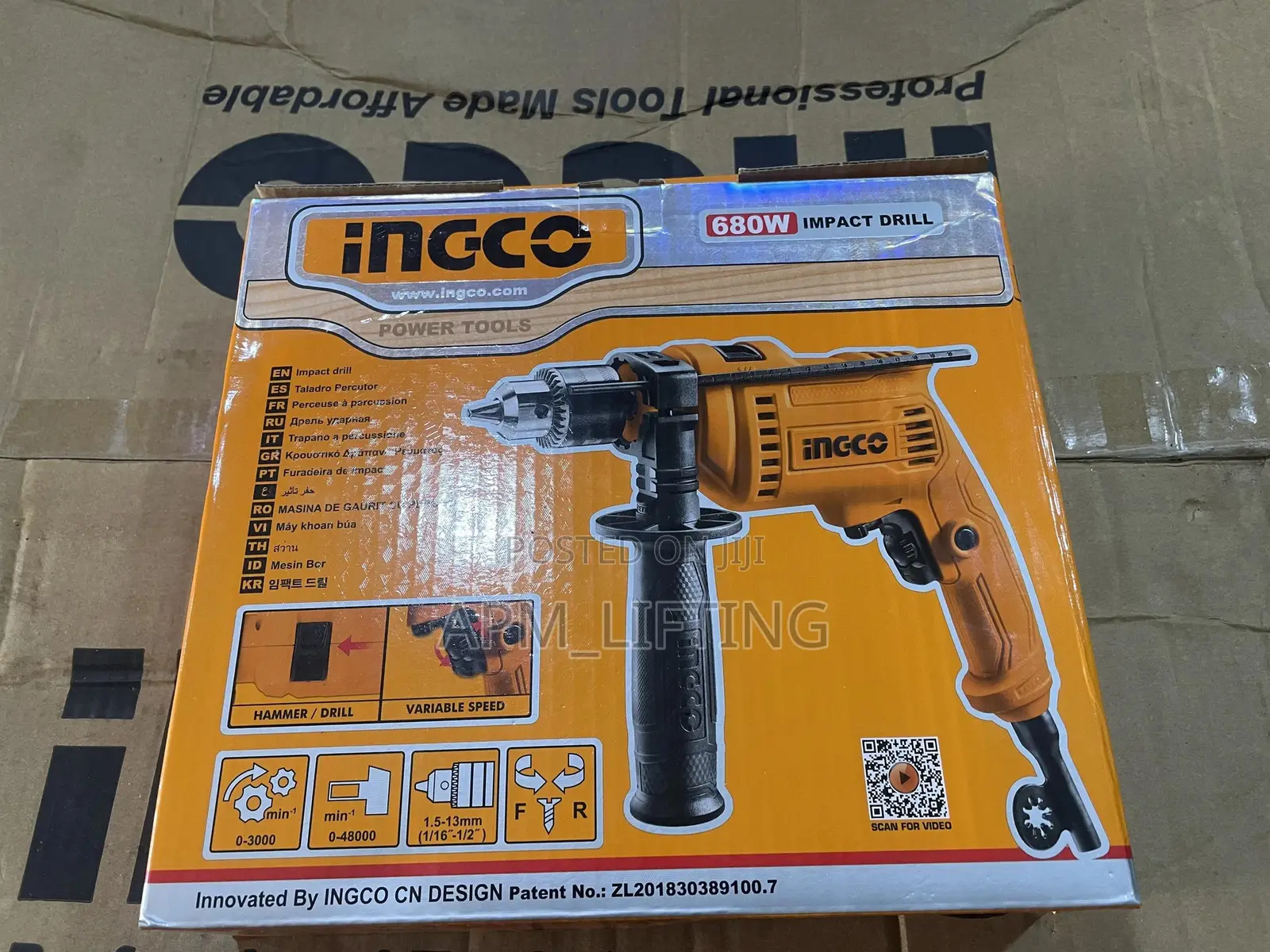 INGCO 680W Impact Drill Machine 13mm Chuck Size