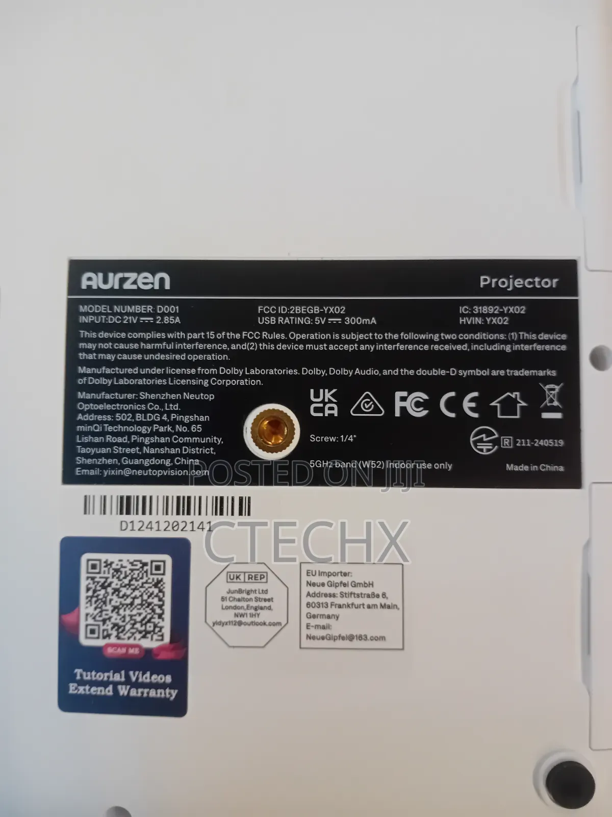 Aurzen Smart Projector , Portable for iOS/Android/USB/TV Stick,