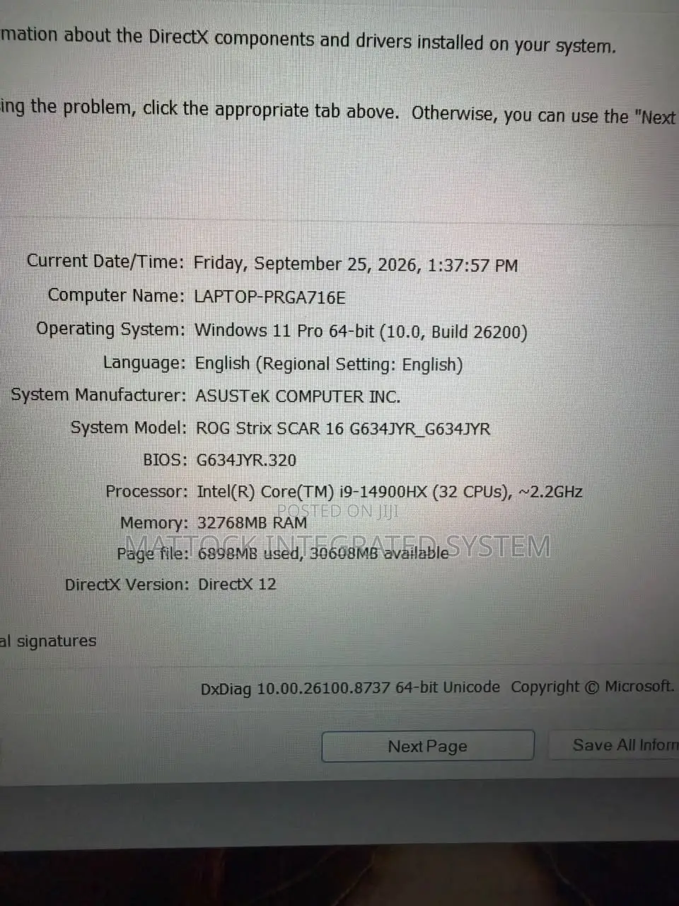 Laptop Asus ROG Strix SCAR 16 32GB Intel Core i9 SSD 2T