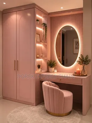 Modern Luxury Bedroom Wardrobe Dressing Table